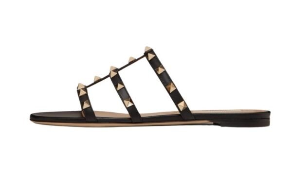 SANDALO SLIDER BASSO ROCKSTUD IN VITELLO