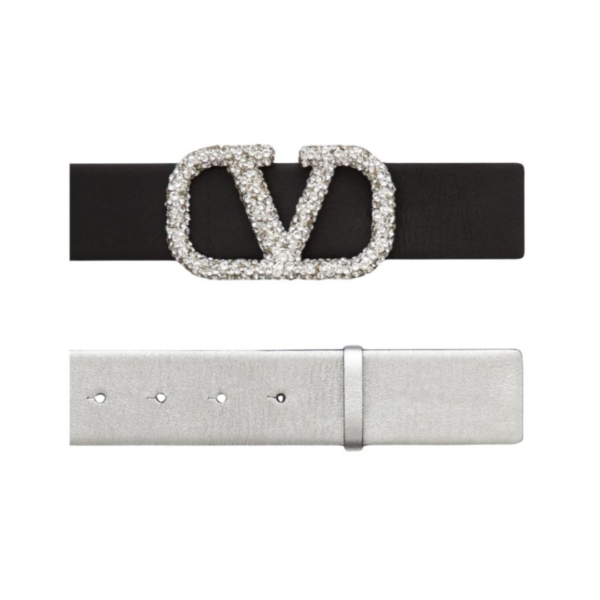 CINTURA REVERSIBILE VLOGO SIGNATURE IN VITELLO METALLIZZATO 40 MM - immagine 3
