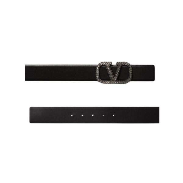 CINTURA VLOGO SIGNATURE IN VITELLO LUCIDO 40 MM - immagine 3