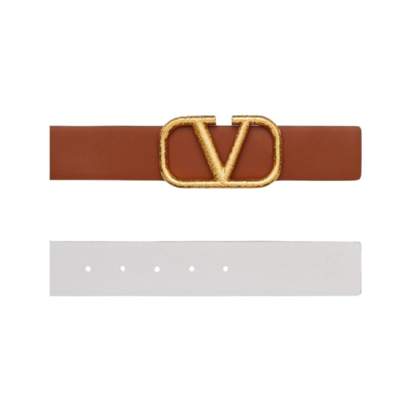 CINTURA REVERSIBILE VLOGO SIGNATURE IN VITELLO GRANATO 40 MM - immagine 3