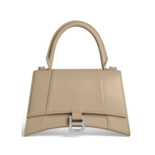 BORSA HOURGLASS PICCOLA IN VITELLO BOX DA DONNA IN BEIGE