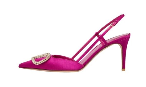 DÉCOLLETÉ SLINGBACK VLOGO SIGNATURE IN RASO 80MM