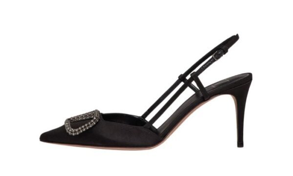 DÉCOLLETÉ SLINGBACK VLOGO SIGNATURE IN RASO 80MM