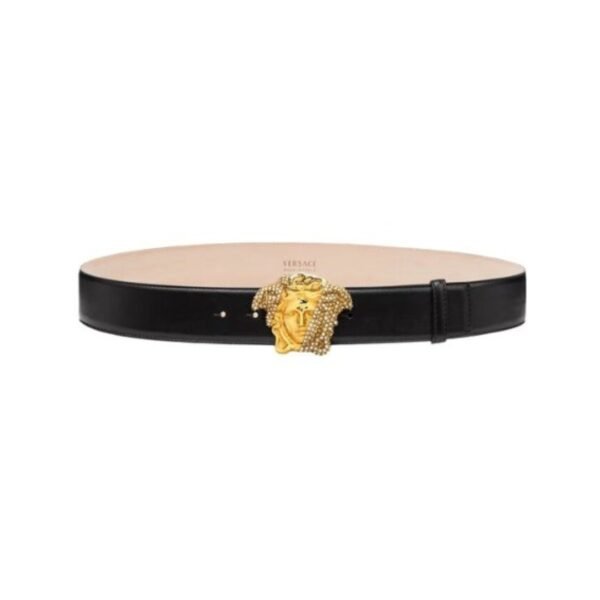 LA MEDUSA CINTURA IN PELLE CON CRISTALLI 4 CM