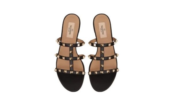 SANDALO SLIDER BASSO ROCKSTUD IN VITELLO - immagine 3