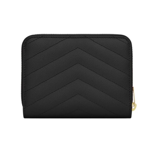 CASSANDRE MATELASSÉ COMPACT ZIP AROUND WALLET IN PELLE GOFFRATA GRAIN DE POUDRE - immagine 3