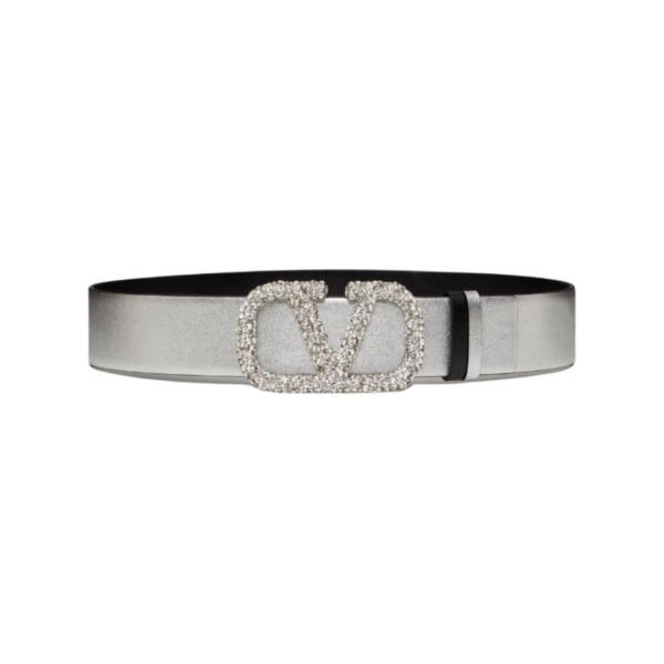 CINTURA REVERSIBILE VLOGO SIGNATURE IN VITELLO METALLIZZATO 40 MM