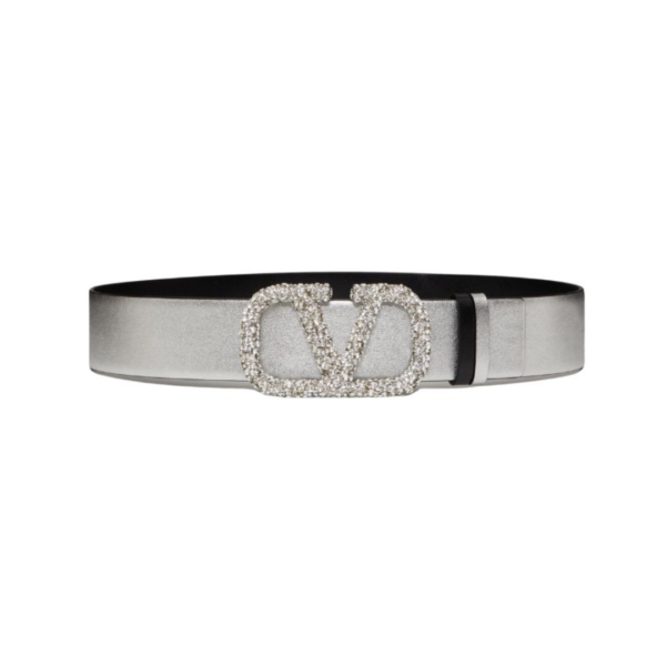 CINTURA REVERSIBILE VLOGO SIGNATURE IN VITELLO METALLIZZATO 40 MM