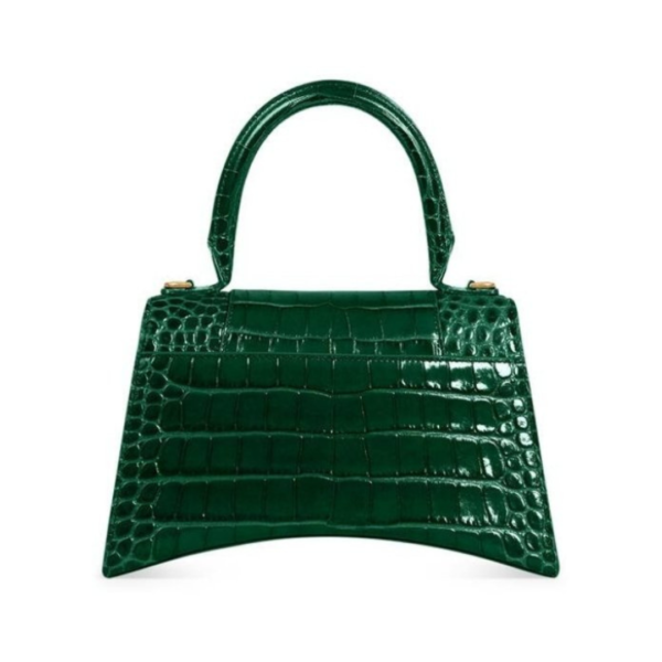 BORSA HOURGLASS SMALL CON LAVORAZIONE COCCODRILLO DA DONNA IN VERDE - immagine 3