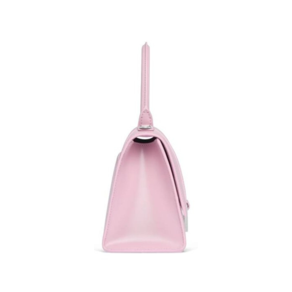 BORSA HOURGLASS PICCOLA IN VITELLO BOX DA DONNA IN ROSA - immagine 4