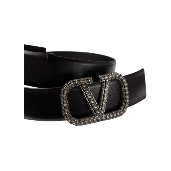 CINTURA VLOGO SIGNATURE IN VITELLO LUCIDO 40 MM - immagine 2