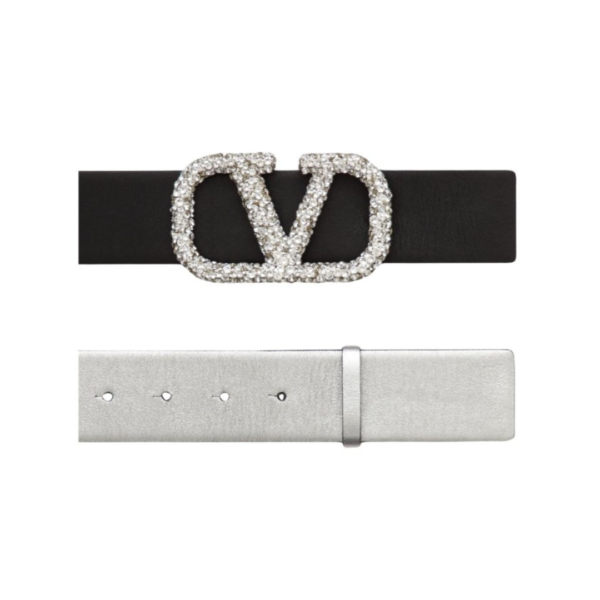CINTURA REVERSIBILE VLOGO SIGNATURE IN VITELLO METALLIZZATO 40 MM - immagine 2