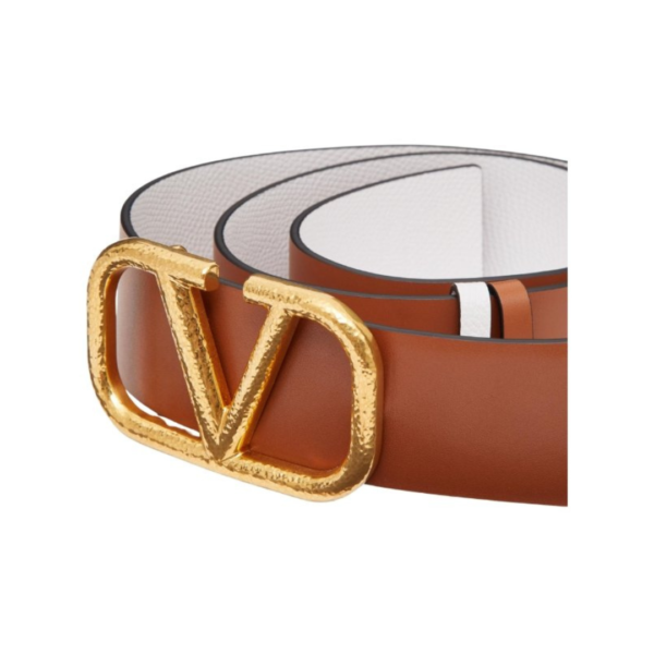 CINTURA REVERSIBILE VLOGO SIGNATURE IN VITELLO GRANATO 40 MM - immagine 2