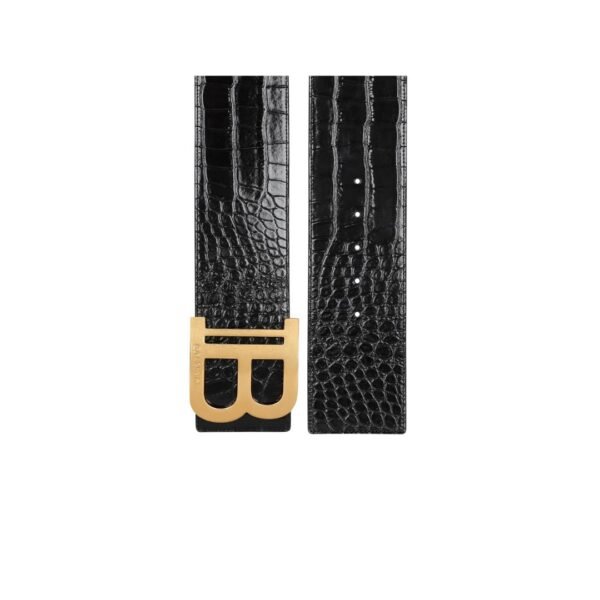 Cintura B-Belt in pelle stampata effetto coccodrillo - immagine 3