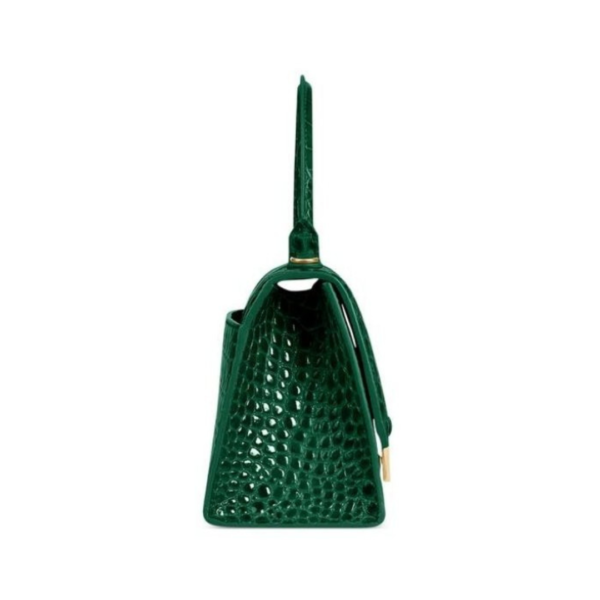 BORSA HOURGLASS SMALL CON LAVORAZIONE COCCODRILLO DA DONNA IN VERDE - immagine 2