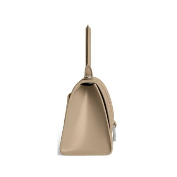 BORSA HOURGLASS PICCOLA IN VITELLO BOX DA DONNA IN BEIGE - immagine 2