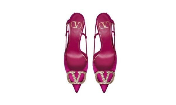 DÉCOLLETÉ SLINGBACK VLOGO SIGNATURE IN RASO 80MM - immagine 2