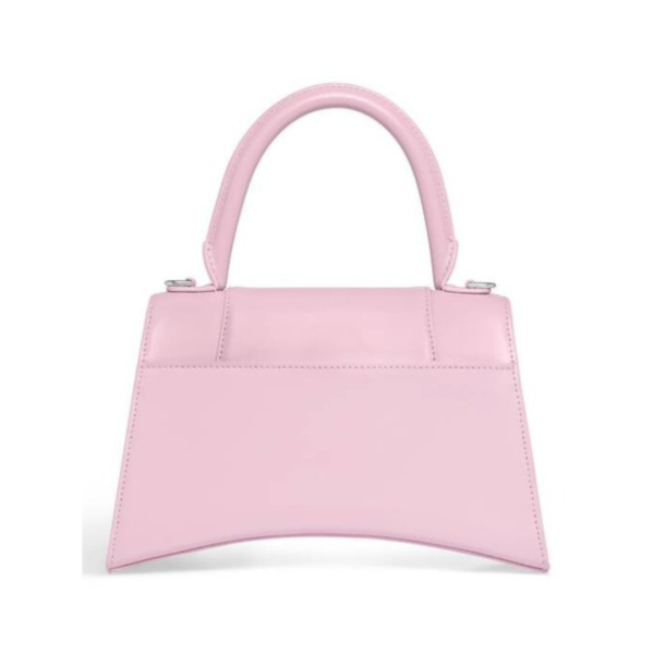 BORSA HOURGLASS PICCOLA IN VITELLO BOX DA DONNA IN ROSA - immagine 3