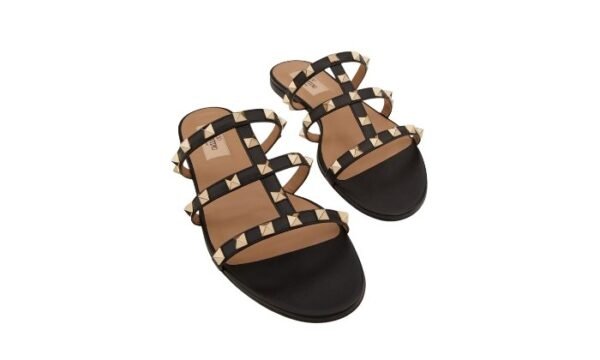 SANDALO SLIDER BASSO ROCKSTUD IN VITELLO - immagine 4