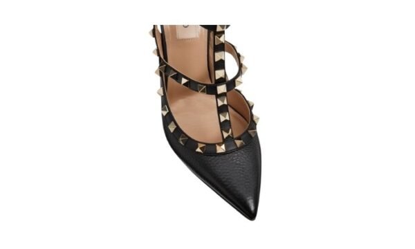 DÉCOLLETÉ ROCKSTUD IN VITELLO GRANATO CON CINTURINI 100MM - immagine 4