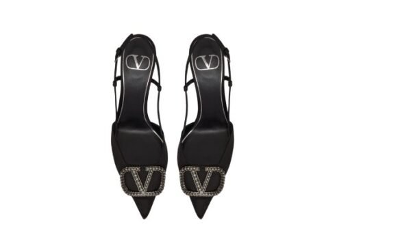 DÉCOLLETÉ SLINGBACK VLOGO SIGNATURE IN RASO 80MM - immagine 2