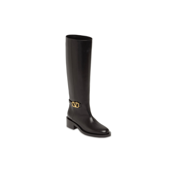 STIVALI VLOGO MINI ORO IN PELLE NERA - immagine 3