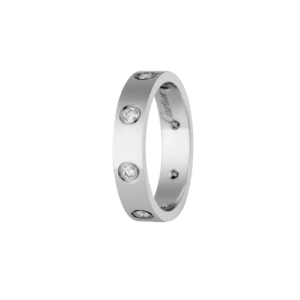 LOVE WEDDING BAND WHITE GOLD, 6 DIAMONDS
