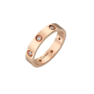 LOVE WEDDING BAND ROSE GOLD, 6 DIAMONDS